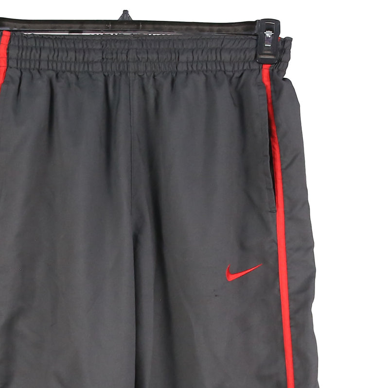 Nike 90's Elasticated Waistband Drawstrings Straight Leg Nylon Sportswear Trousers / Pants Medium Grey