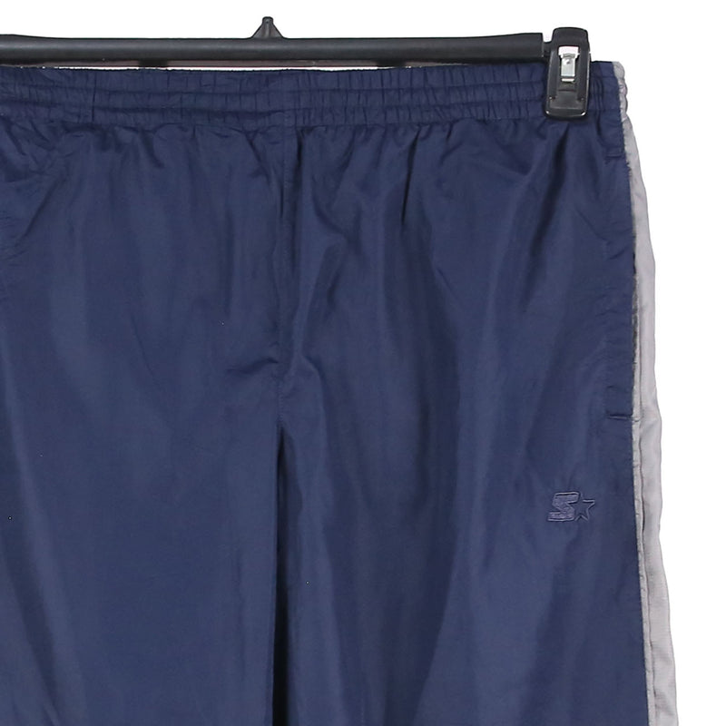 Starter 90's Elasticated Waistband Drawstrings Nylon Sportswear Joggers / Sweatpants Medium Navy Blue