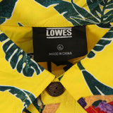 Lowes 90's patterned Button Up Back Print Shirt XLarge Yellow