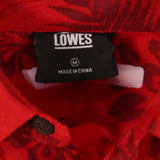Lowes 90's Hawaiian Pattern Short Sleeve Button Up Shirt Medium Red