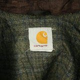 Carhartt 90's Hooded Heavyweight Button Up Workwear Jacket XXLarge (2XL) Khaki Green