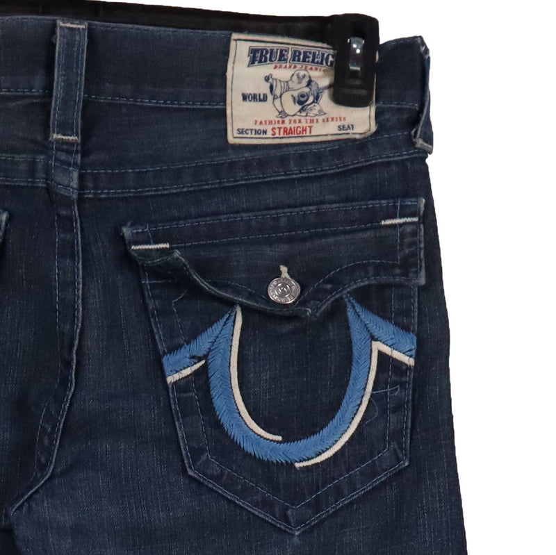 True Religion 90's Straight Leg Denim Jeans / Pants 38 Navy Blue