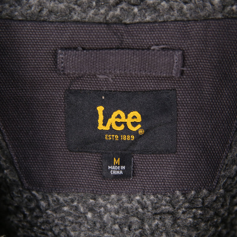 Lee 90's Heavyweight Button Up Fleece Lined Denim Jacket Medium Black