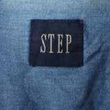 Step 90's Collar Button Up Long Sleeve Shirt Medium Blue