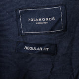 7 Diamonds 90's Corduroy Long Sleeve Button Up Shirt Small Navy Blue