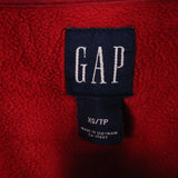 Gap 90's Spellout Logo Fleece Pullover Hoodie XSmall Burgundy Red