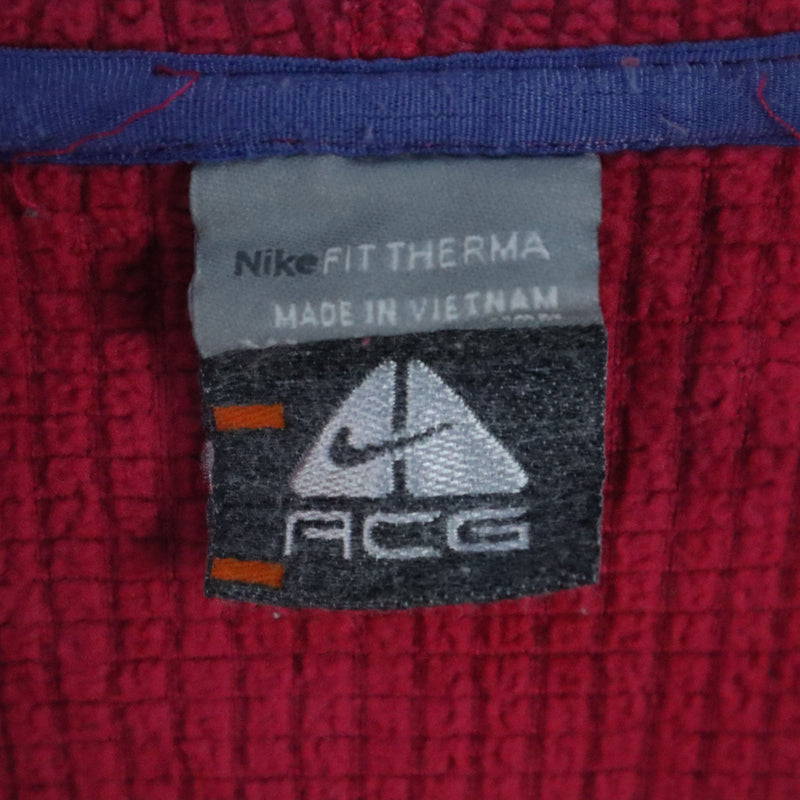 Nike 90's ACG Base Layer Hooded Zip Up Hoodie Small Pink