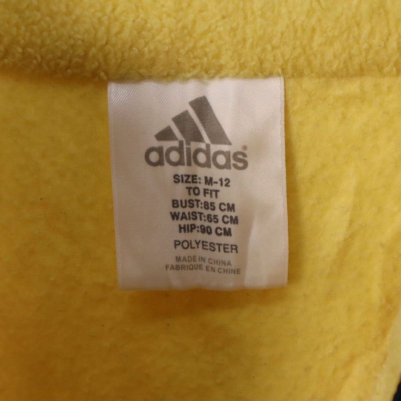Adidas 90's Quarter Zip Spellout Logo Fleece Jumper Medium Yellow