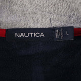 Nautica 90's Quarter Zip Knitted Jumper / Sweater Large Navy Blue