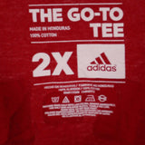 Adidas 90's Short Sleeve Spellout Logo Crewneck T Shirt XXLarge (2XL) Red