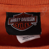Harley Davidson 90's Short Sleeve Back Print Crewneck T Shirt XLarge Orange