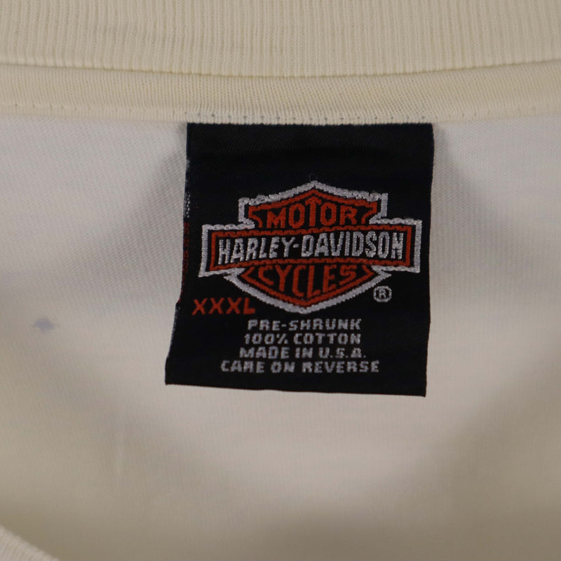 Harley Davidson 90's Spellout Logo Short Sleeve Crewneck T Shirt XXXLarge (3XL) White