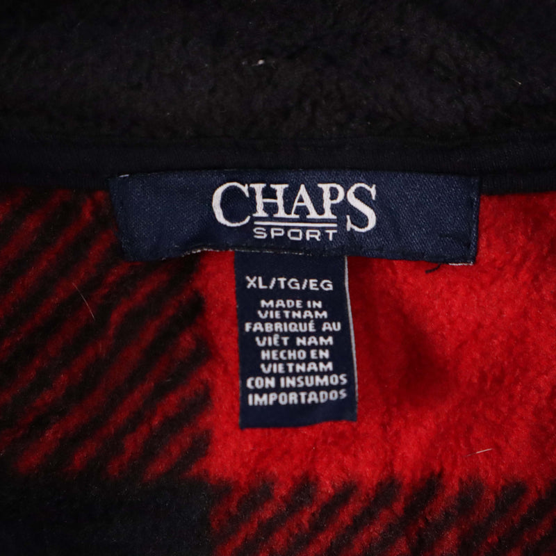 Chaps 90's Check Sleeveless Zip Up Vests XLarge Black