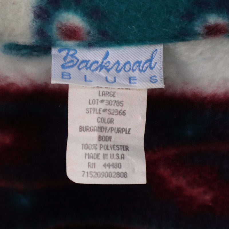 Backroad Blues 90's Aztec Quarter Zip Fleece Jumper Large Blue
