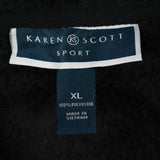 Karen Scott 90's Vest Sleeveless Aztec Zip Up Vests XLarge Black