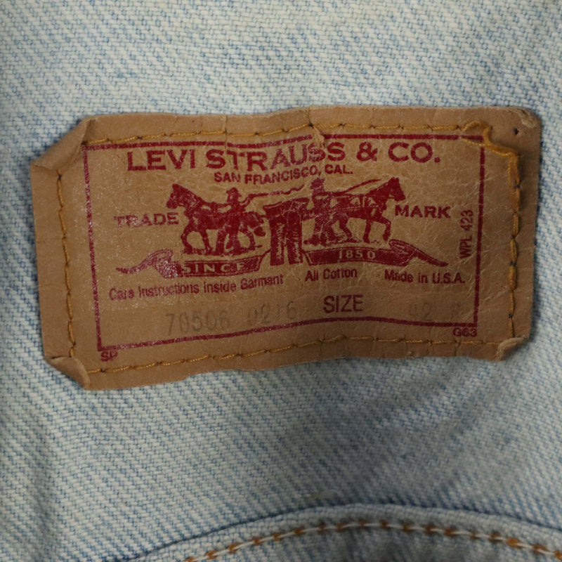 Levi's 90's Acid Wash Long Sleeve Button Up Denim Jacket Medium (missing sizing label) Blue