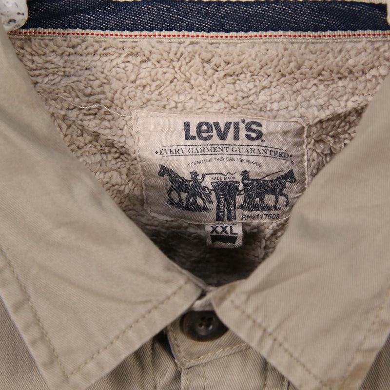 Levi's 90's Long Sleeve Button Up Denim Jacket XXLarge (2XL) Beige Cream