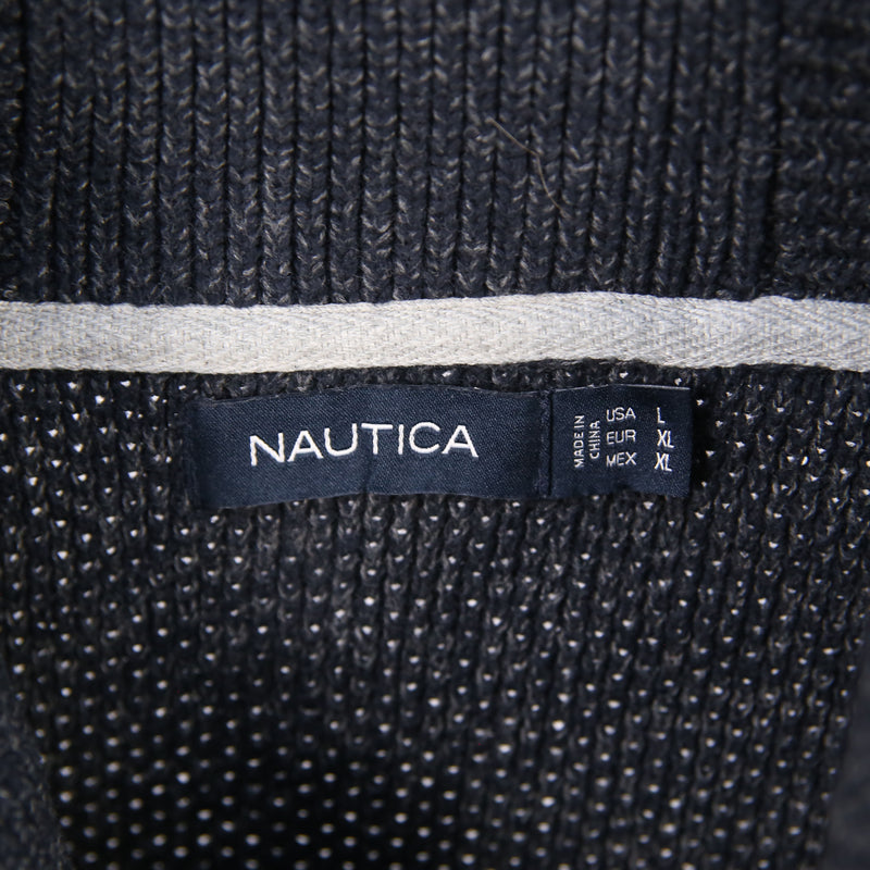 Nautica 90's Turtle Neck Knitted Jumper / Sweater XLarge Grey