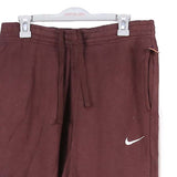 Nike 90's Swoosh Elasticated Waistband Drawstrings Joggers / Sweatpants Medium Burgundy Red