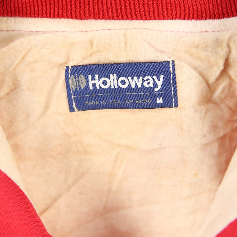 Holloway 90's Button Up Nylon Sportswear Windbreaker Jacket Medium Red