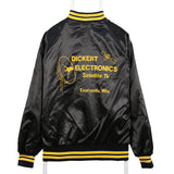 Dunbrooke 90's Button Up Long Sleeve Back Print Varsity Jacket XLarge Black