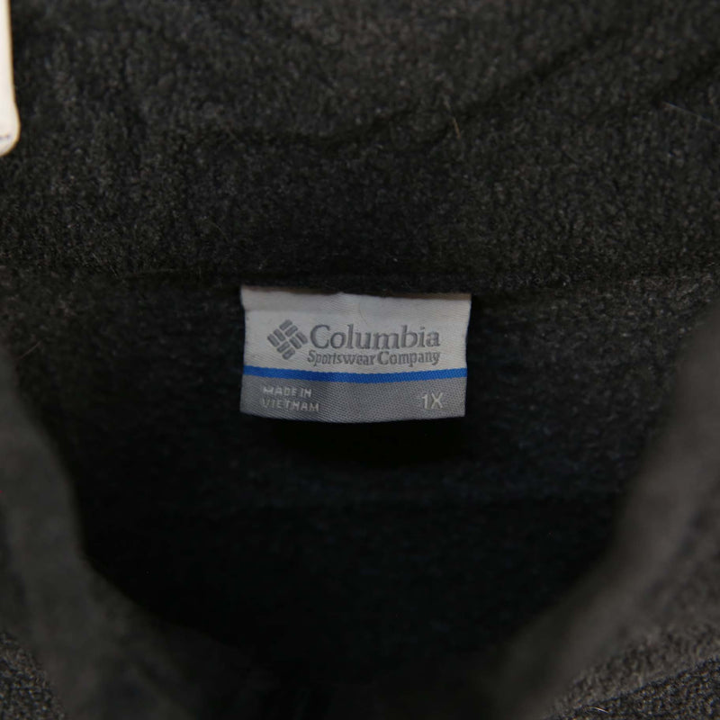 Columbia 90's Spellout Zip Up Fleece Jumper XLarge Black