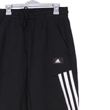 Adidas 90's cuffed Elasticated Waistband Drawstrings Trousers / Pants Medium Black