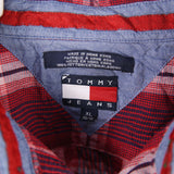 Tommy Hilfiger 90's Button Up Short Sleeve Check Shirt XLarge Red