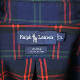Ralph Lauren 90's Long Sleeve Button Up Check Shirt XLarge Navy Blue