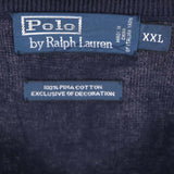 Polo Ralph Lauren 90's V Neck Knitted Jumper / Sweater XXLarge (2XL) Navy Blue