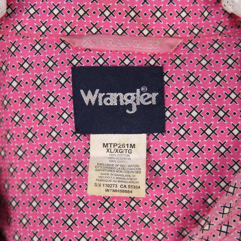 Wrangler 90's Long Sleeve Button Up Shirt XLarge Pink
