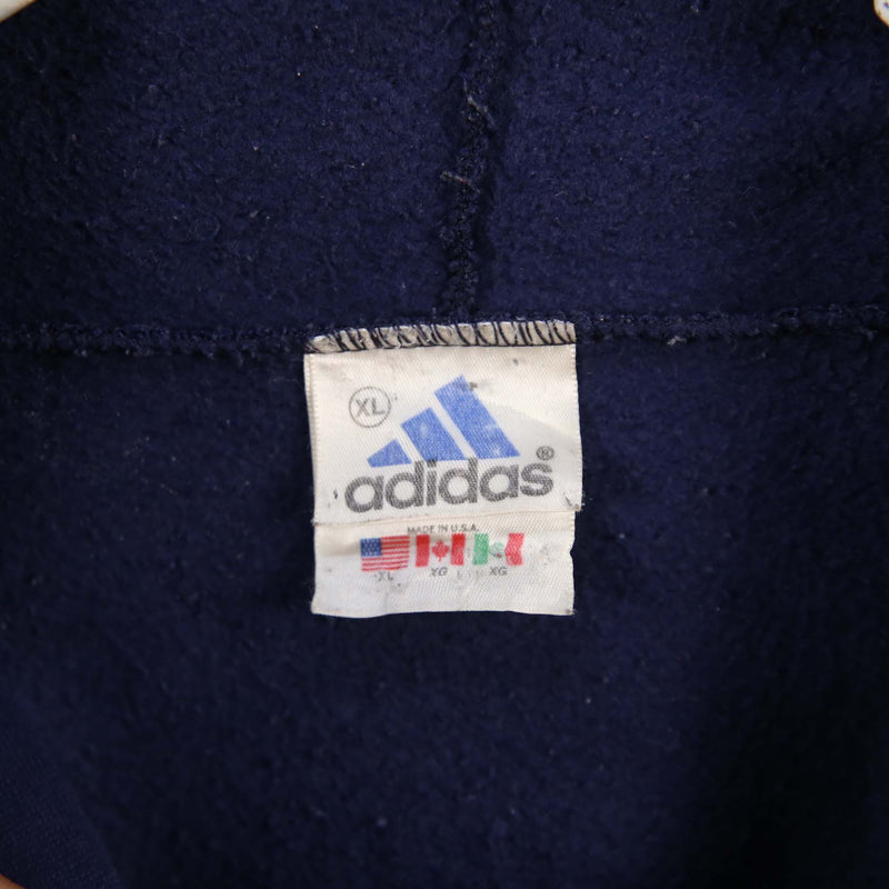 Adidas 90's Printed Pullover Spellout Logo Hoodie XLarge Navy Blue