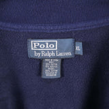 Polo by Ralph Lauren 90's small logo Striped Full Zip Up Fleece XLarge Navy Blue