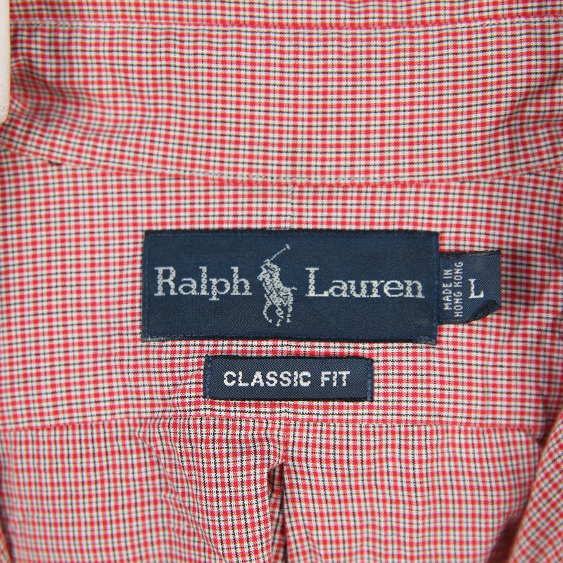Polo by Ralph Lauren 90's Short Sleeve Button Up Check Shirt Large Red