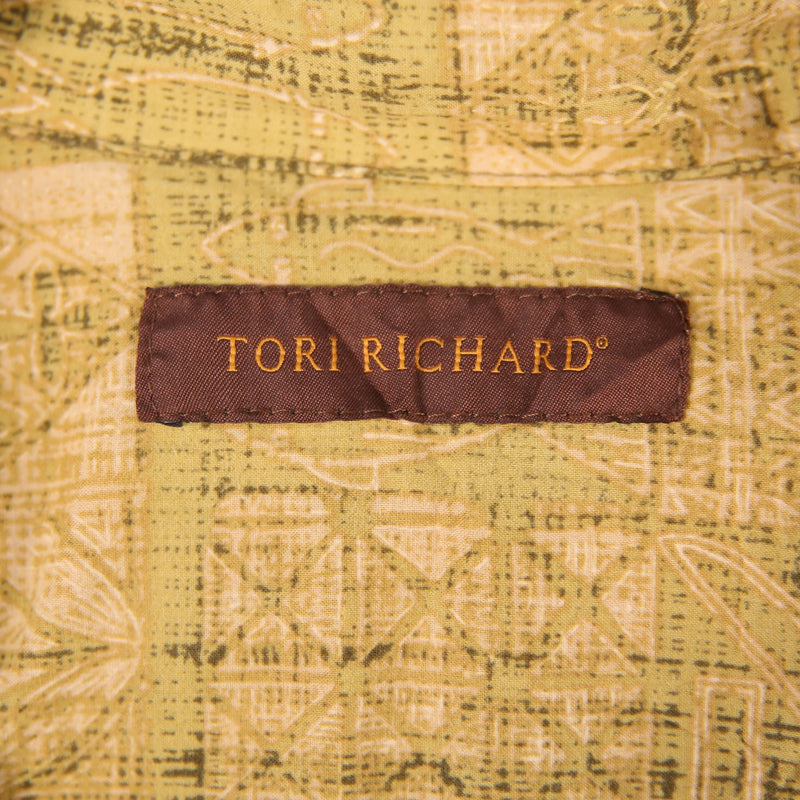 Tori Richard 90's Short Sleeve Button Up Shirt XLarge Beige Cream