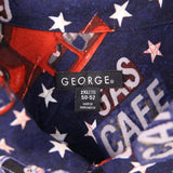 George 90's Racing Short Sleeve Button Up Shirt XXLarge (2XL) Blue