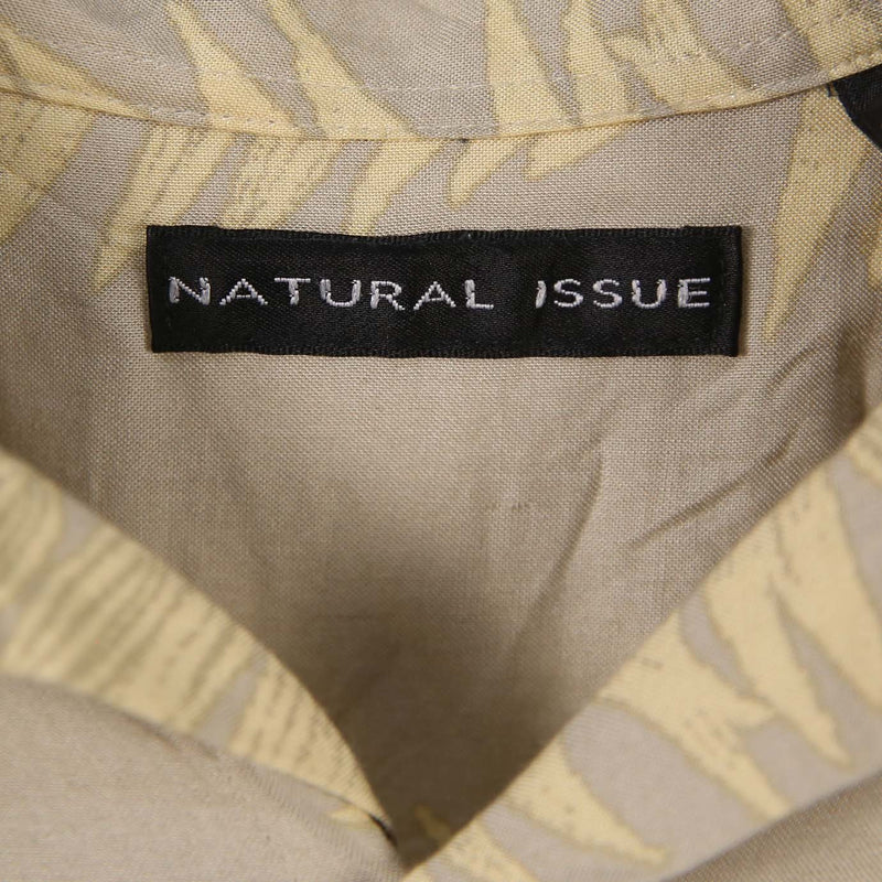 Natural Issue 90's Revere Collar Button Up Short Sleeve Shirt XXLarge (2XL) Beige Cream