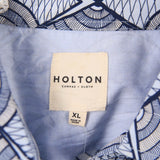 Holton 90's Short Sleeve Button Up patterned Shirt XLarge Beige Cream