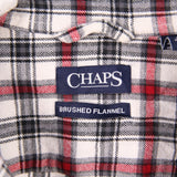 Chaps 90's Flannel Long Sleeve Button Up Check Shirt Large Red