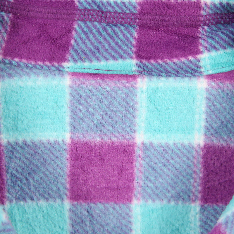 Quechua 90's Quarter Zip Check Long Sleeve Fleece Jumper XSmall Blue