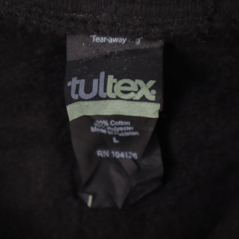 Tultex 90's Hooded Zip Up Printed Hoodie Large Black