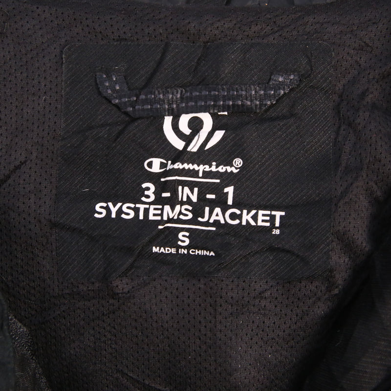 Champion 90's Waterproof Hooded Zip Up Windbreaker Jacket Small Black