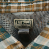 L.L.Bean 90's Short Sleeve Button Up Check Shirt Large Brown