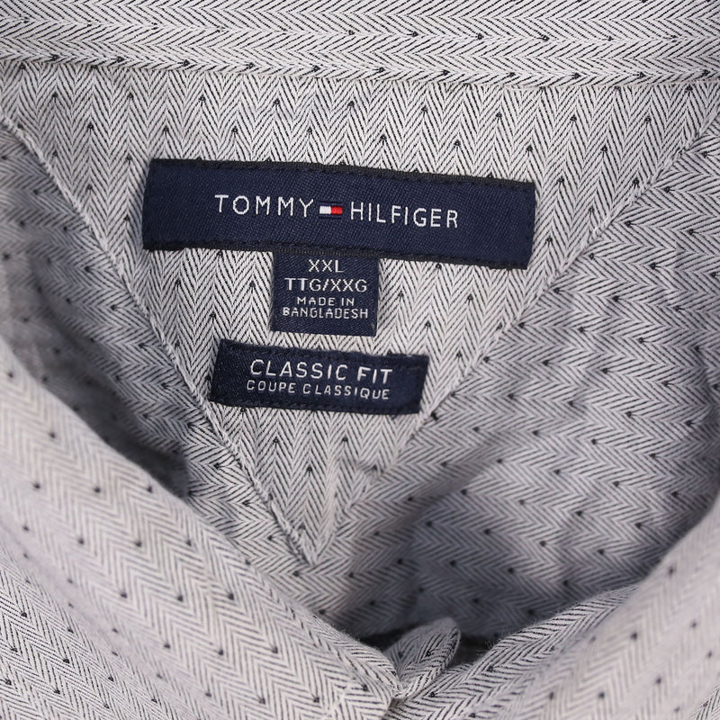 Tommy Hilfiger 90's small logo Button Up Short Sleeve Shirt XXLarge (2XL) Grey