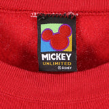 Mickey Unlimited 90's Long Sleeve Jumper Crewneck Sweatshirt XLarge Red