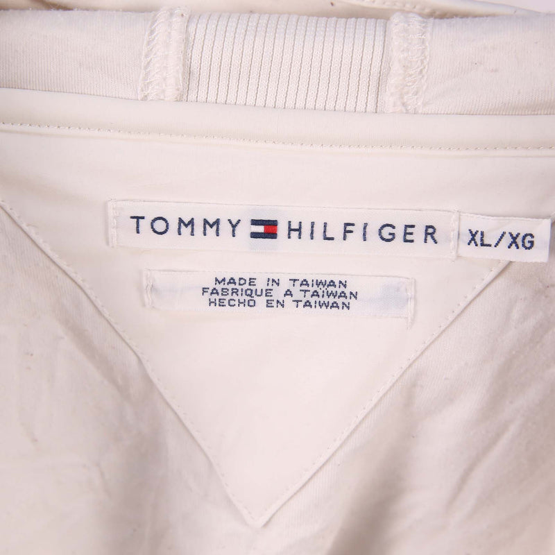 Tommy Hilfiger 90's Quarter Zip Hooded Hoodie XLarge White