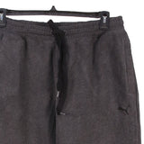 Puma 90's Elasticated Waistband Drawstrings Cotton Joggers / Sweatpants XLarge Grey