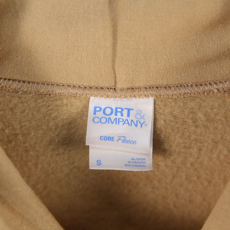 Port&Company 90's Pullover Back Print Hoodie Small Brown