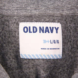 Old Navy 90's Drawstring Hooded Zip Up Hoodie Large Grey
