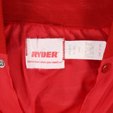 Ryder 90's Button Up small logo Long Sleeve Varsity Jacket Large Red